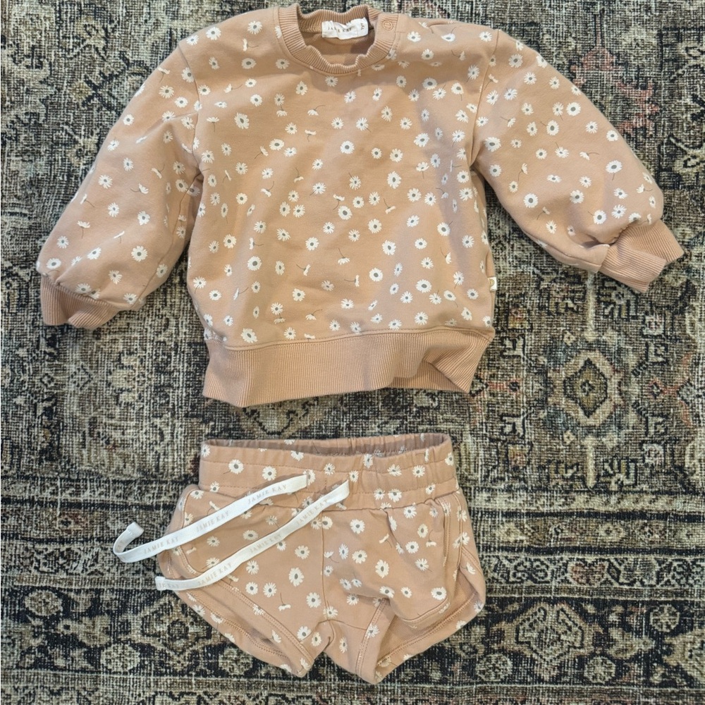 Jamie Kay Floral Sweatshirt and Shorts Set